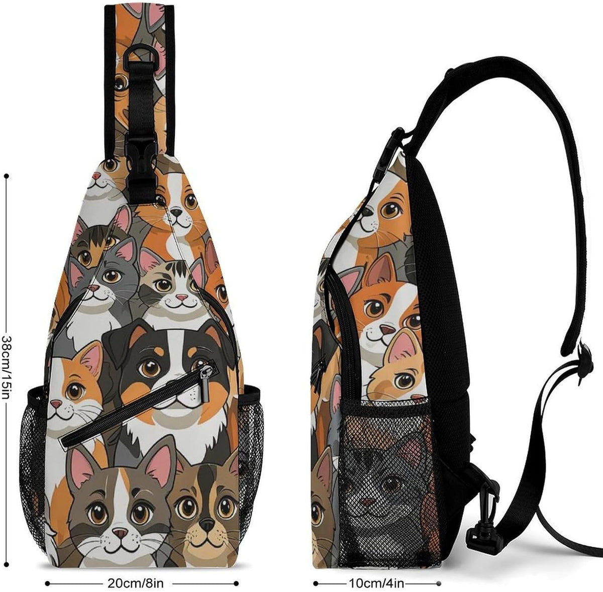 Fashion Sling Shoulder Backpack, Bag, Rustic Lodge Bear Moose Chest Sling Shoulder Backpacks Bags, Gym Bags Sack Daypack Outdoor Backpack for Men Women