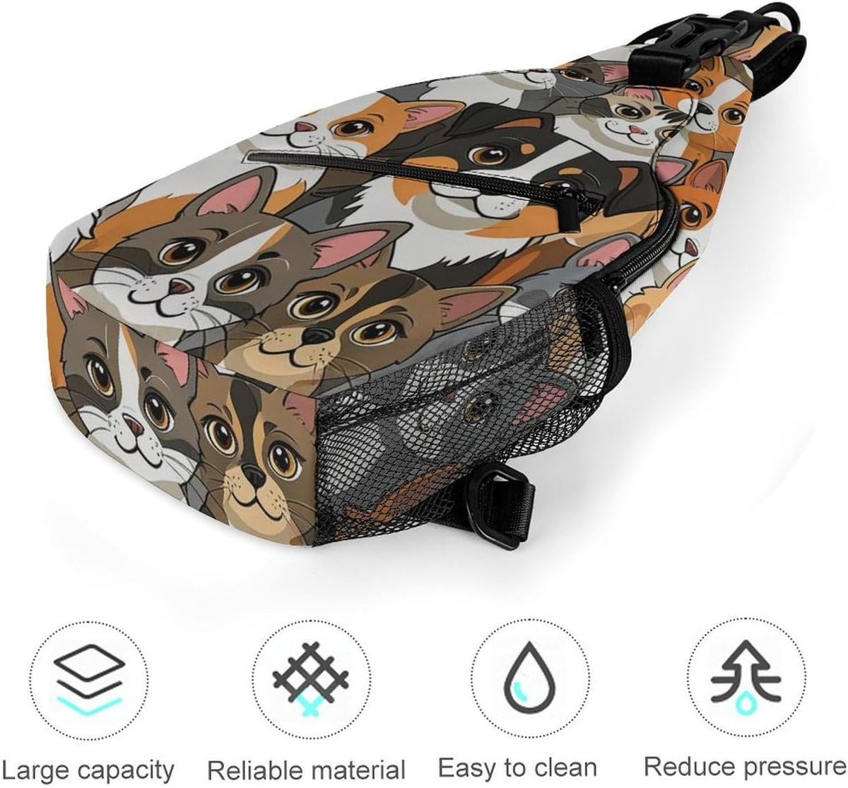 Fashion Sling Shoulder Backpack, Bag, Rustic Lodge Bear Moose Chest Sling Shoulder Backpacks Bags, Gym Bags Sack Daypack Outdoor Backpack for Men Women