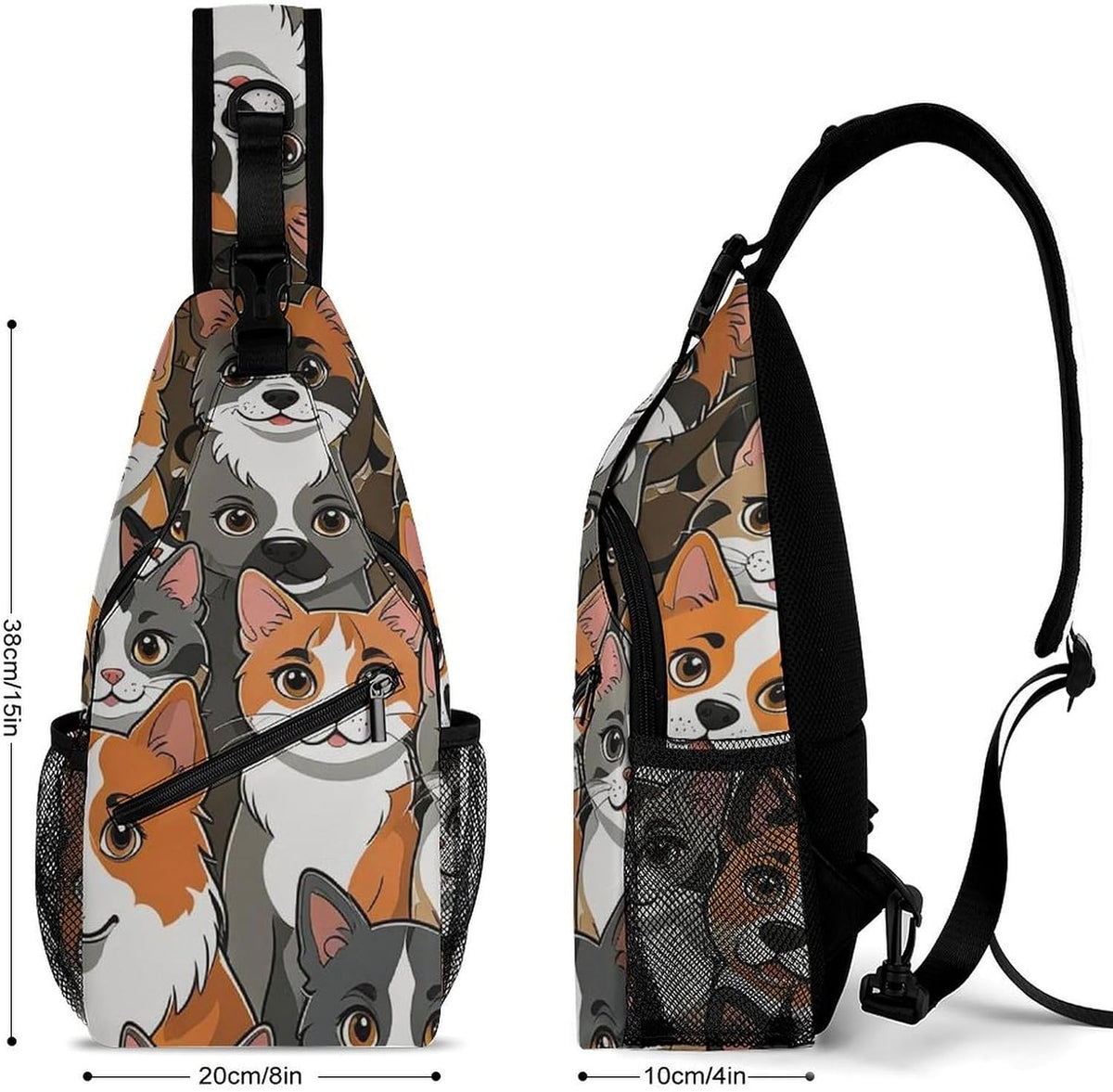 Fashion Sling Shoulder Backpack, Bag, Rustic Lodge Bear Moose Chest Sling Shoulder Backpacks Bags, Gym Bags Sack Daypack Outdoor Backpack for Men Women