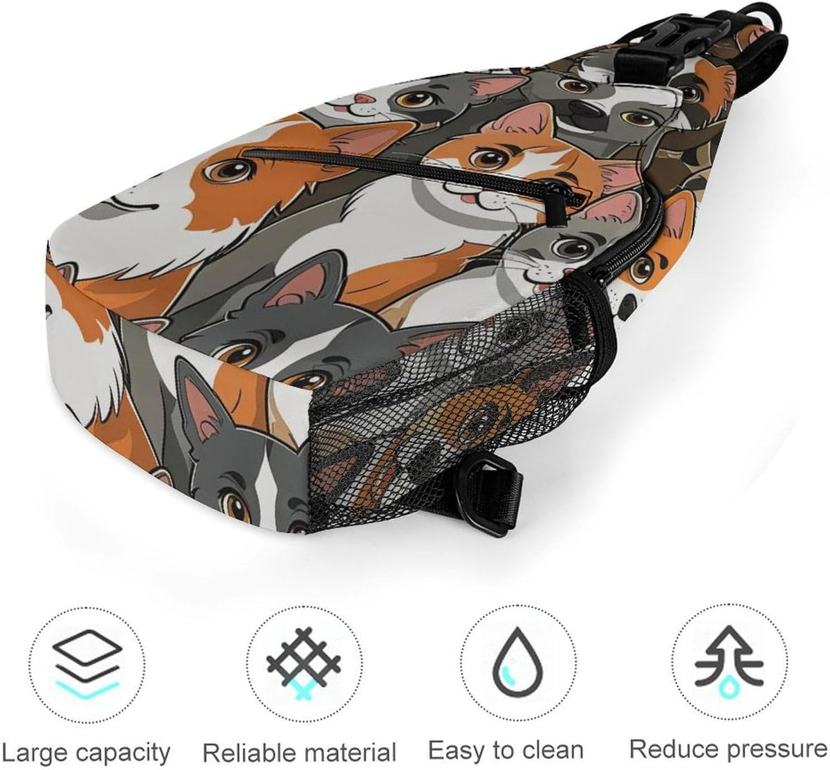 Fashion Sling Shoulder Backpack, Bag, Rustic Lodge Bear Moose Chest Sling Shoulder Backpacks Bags, Gym Bags Sack Daypack Outdoor Backpack for Men Women
