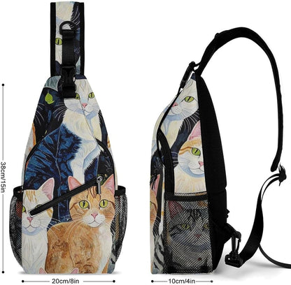 Fashion Sling Shoulder Backpack, Bag, Rustic Lodge Bear Moose Chest Sling Shoulder Backpacks Bags, Gym Bags Sack Daypack Outdoor Backpack for Men Women