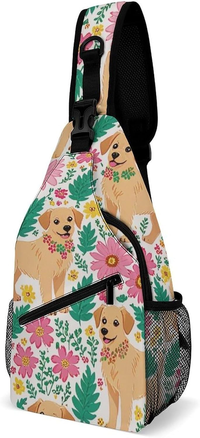 Fashion Sling Shoulder Backpack, Bag, Rustic Lodge Bear Moose Chest Sling Shoulder Backpacks Bags, Gym Bags Sack Daypack Outdoor Backpack for Men Women