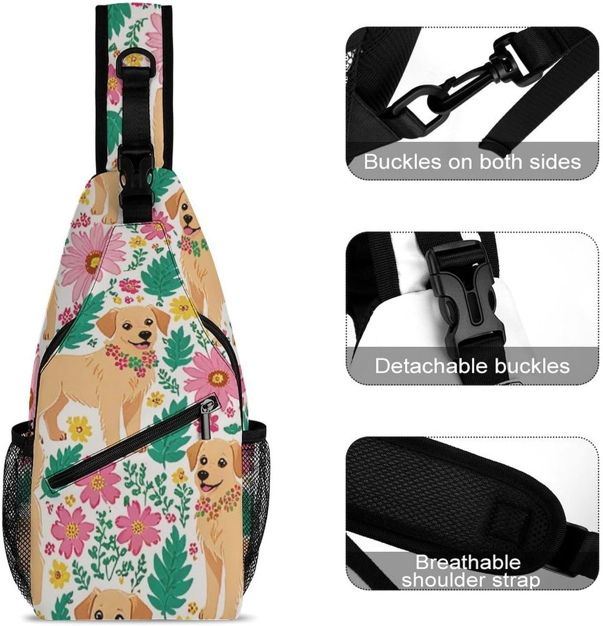 Fashion Sling Shoulder Backpack, Bag, Rustic Lodge Bear Moose Chest Sling Shoulder Backpacks Bags, Gym Bags Sack Daypack Outdoor Backpack for Men Women