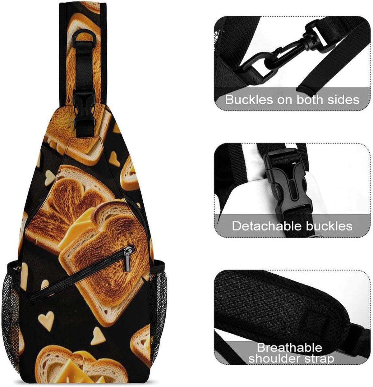 Fashion Sling Shoulder Backpack, Bag, Rustic Lodge Bear Moose Chest Sling Shoulder Backpacks Bags, Gym Bags Sack Daypack Outdoor Backpack for Men Women