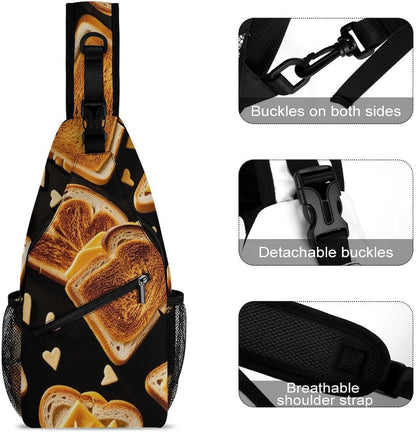 Fashion Sling Shoulder Backpack, Bag, Rustic Lodge Bear Moose Chest Sling Shoulder Backpacks Bags, Gym Bags Sack Daypack Outdoor Backpack for Men Women