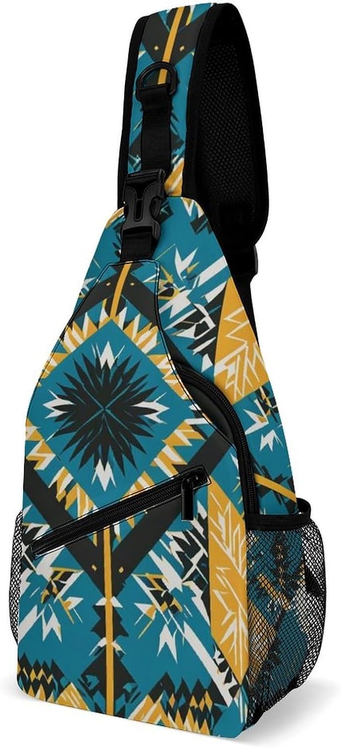 Fashion Sling Shoulder Backpack, Bag, Rustic Lodge Bear Moose Chest Sling Shoulder Backpacks Bags, Gym Bags Sack Daypack Outdoor Backpack for Men Women