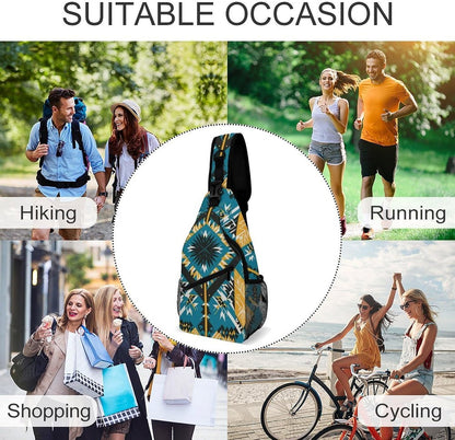 Fashion Sling Shoulder Backpack, Bag, Rustic Lodge Bear Moose Chest Sling Shoulder Backpacks Bags, Gym Bags Sack Daypack Outdoor Backpack for Men Women