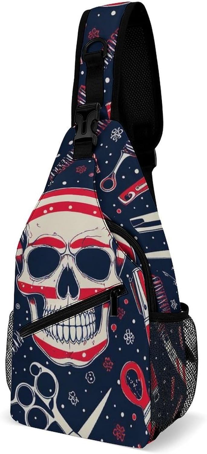 Fashion Sling Shoulder Backpack, Bag, Rustic Lodge Bear Moose Chest Sling Shoulder Backpacks Bags, Gym Bags Sack Daypack Outdoor Backpack for Men Women