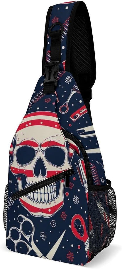 Fashion Sling Shoulder Backpack, Bag, Rustic Lodge Bear Moose Chest Sling Shoulder Backpacks Bags, Gym Bags Sack Daypack Outdoor Backpack for Men Women