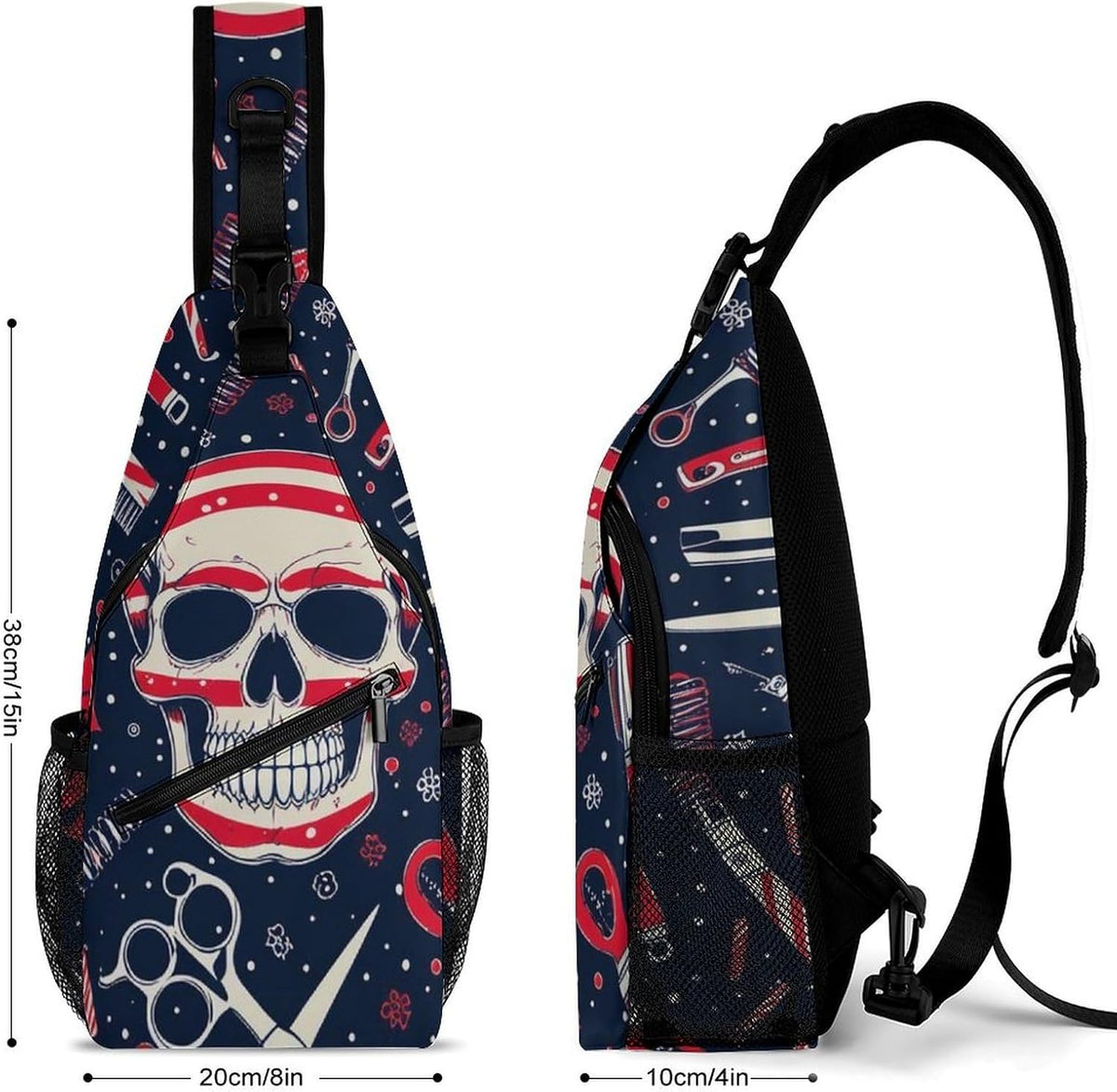 Fashion Sling Shoulder Backpack, Bag, Rustic Lodge Bear Moose Chest Sling Shoulder Backpacks Bags, Gym Bags Sack Daypack Outdoor Backpack for Men Women