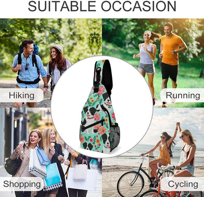 Fashion Sling Shoulder Backpack, Bag, Rustic Lodge Bear Moose Chest Sling Shoulder Backpacks Bags, Gym Bags Sack Daypack Outdoor Backpack for Men Women