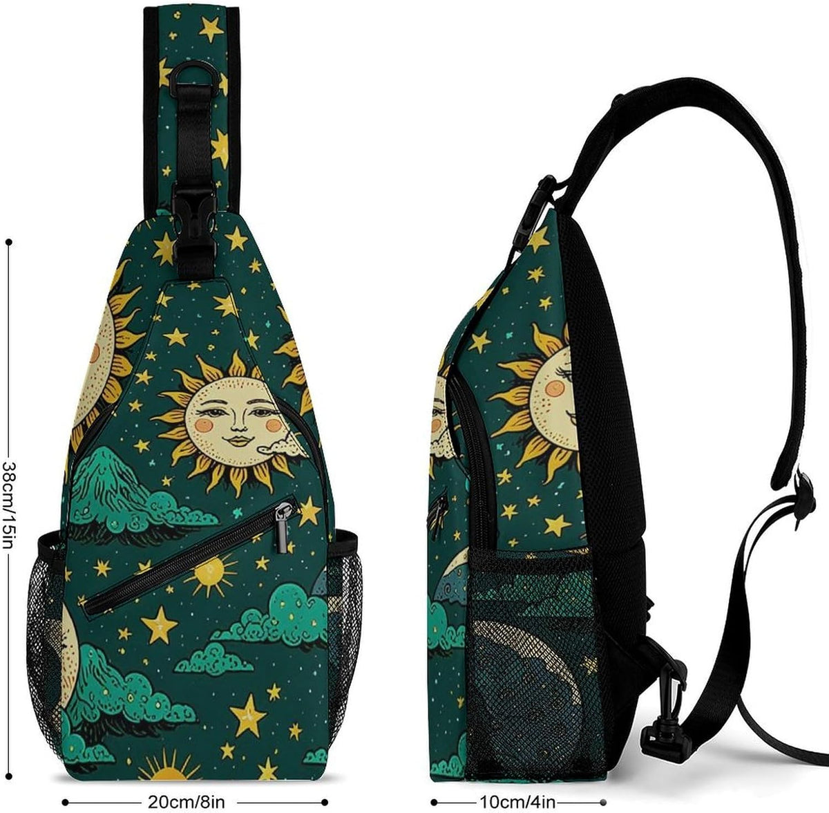 Fashion Sling Shoulder Backpack, Bag, Rustic Lodge Bear Moose Chest Sling Shoulder Backpacks Bags, Gym Bags Sack Daypack Outdoor Backpack for Men Women
