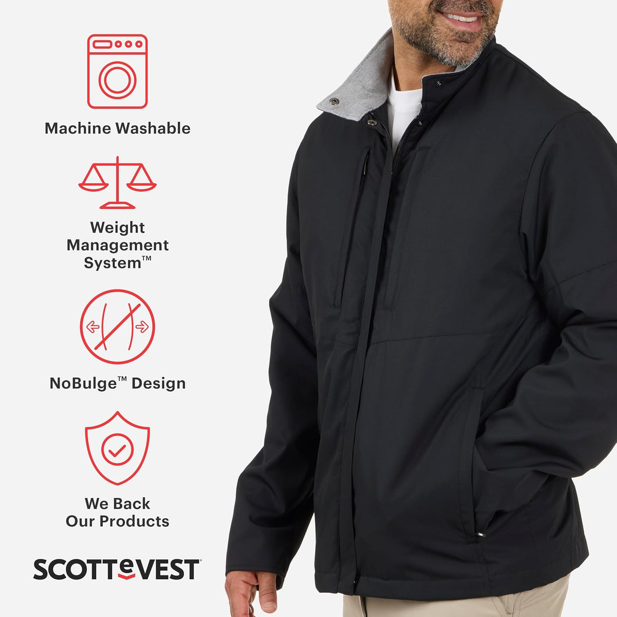 Epic Travel Jacket for Men - 24 Hidden Pockets - Soft Shell Coat - Pickpocket Proof Clothing