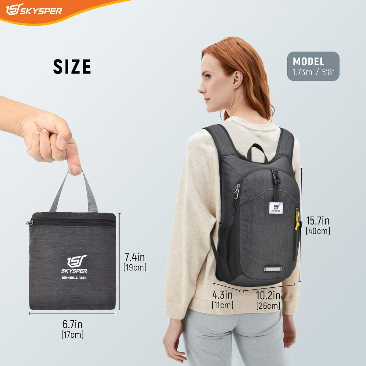 10L Hiking Backpack Small Foldable Daypack Packable Lightweight Hiking Daypack Travel Day Pack for Women Men
