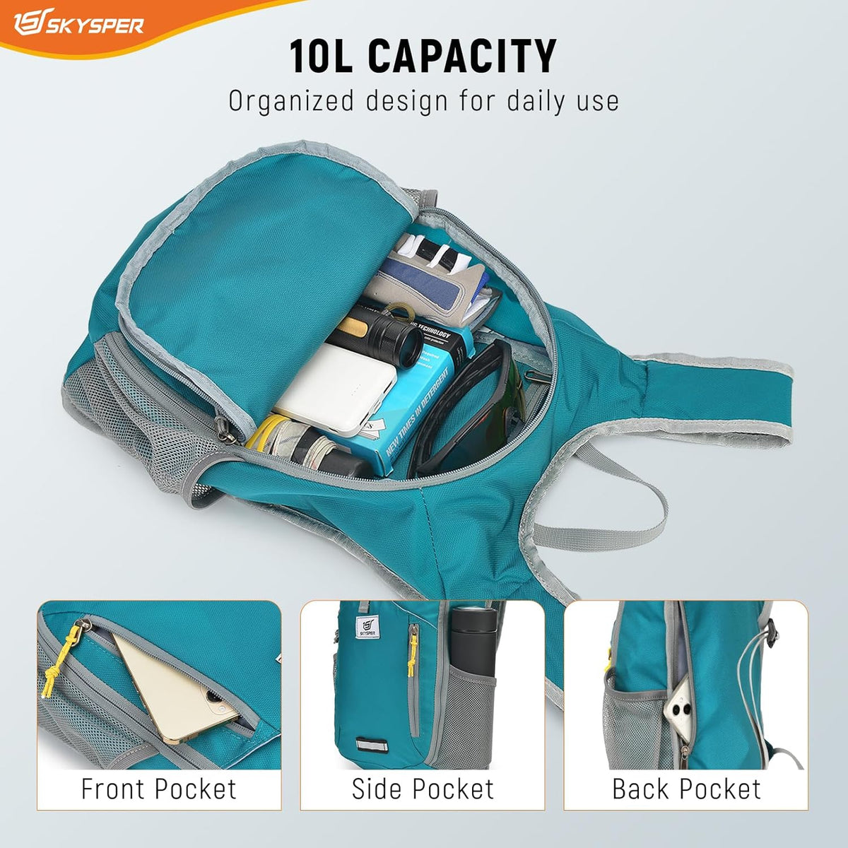 10L Hiking Backpack Small Foldable Daypack Packable Lightweight Hiking Daypack Travel Day Pack for Women Men