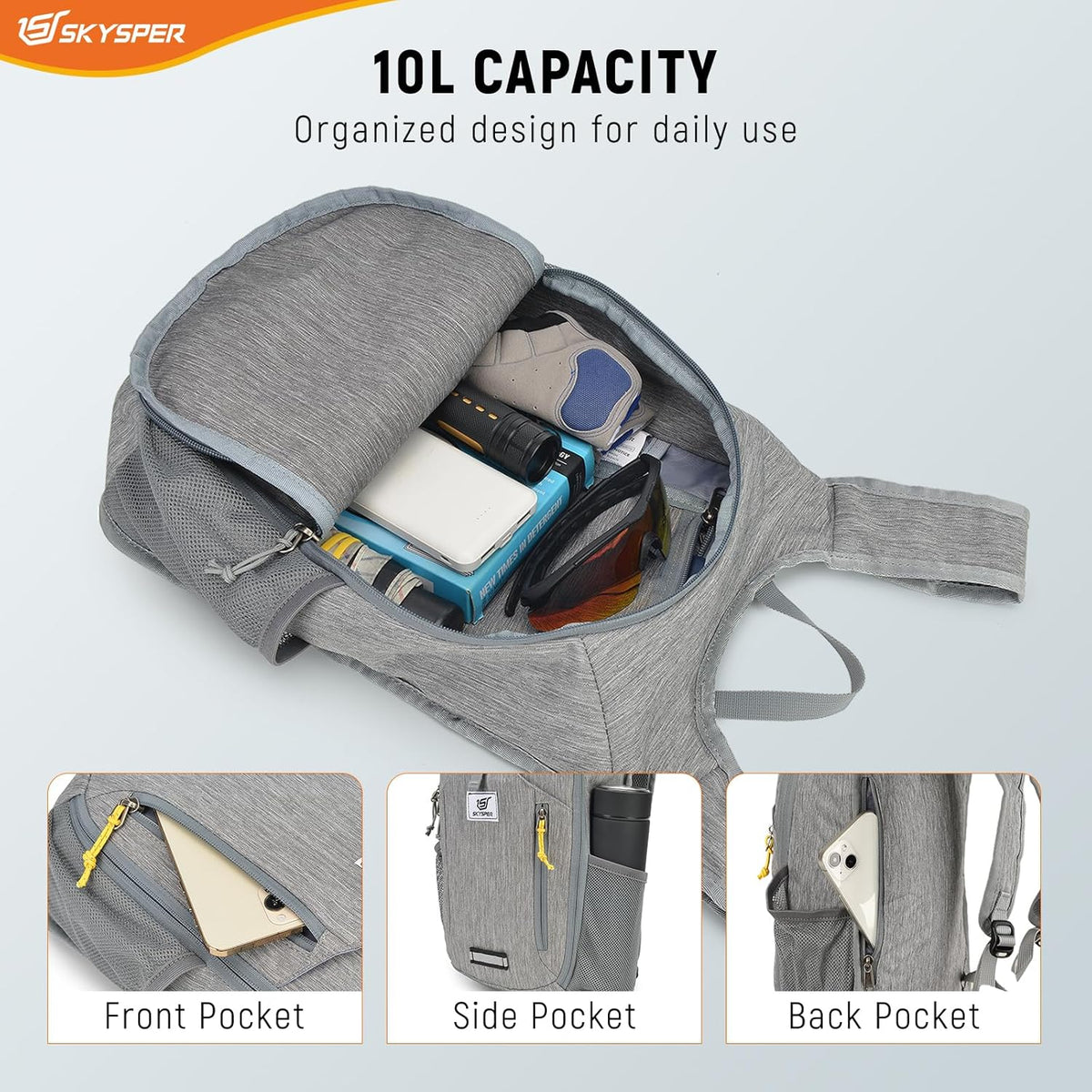10L Hiking Backpack Small Foldable Daypack Packable Lightweight Hiking Daypack Travel Day Pack for Women Men
