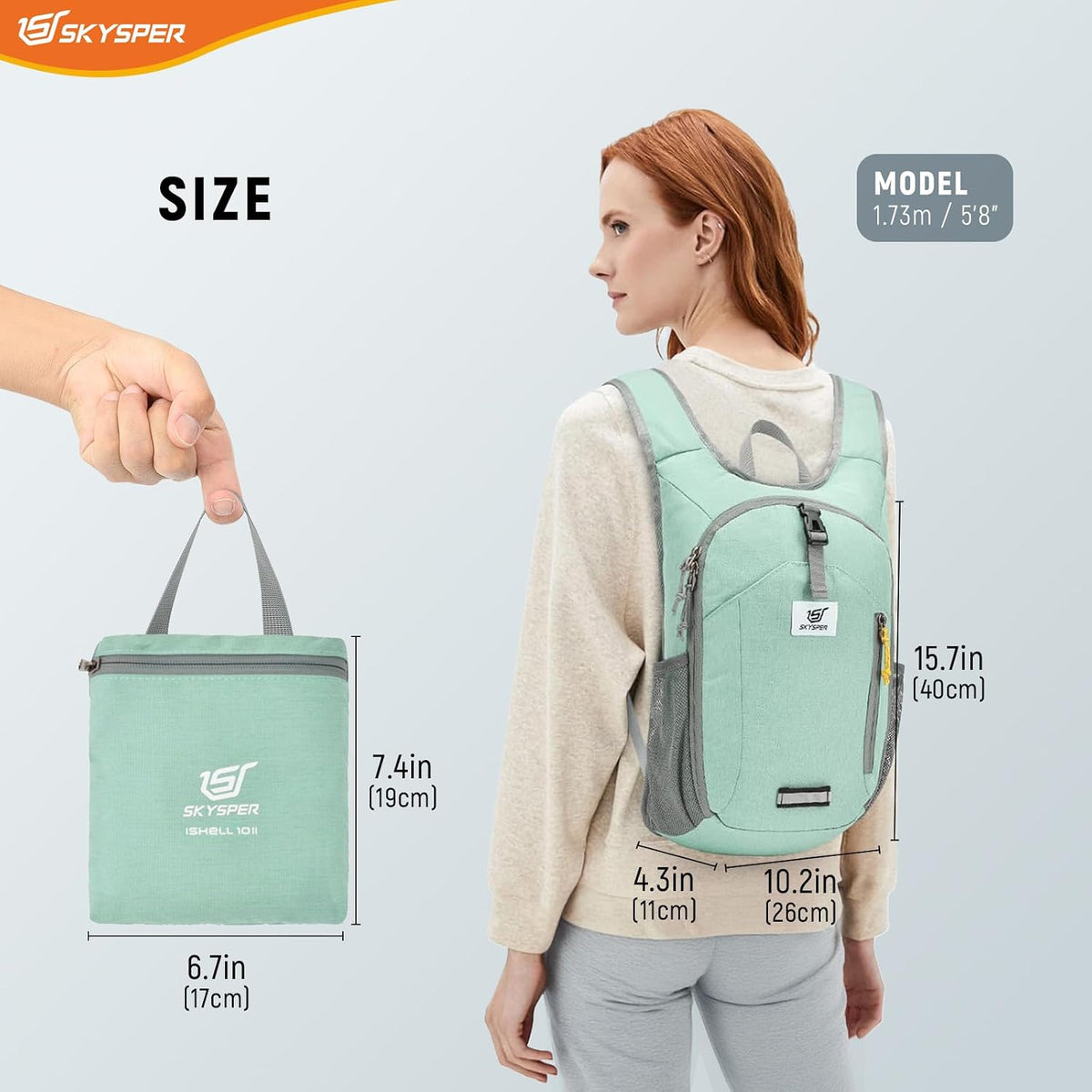 10L Hiking Backpack Small Foldable Daypack Packable Lightweight Hiking Daypack Travel Day Pack for Women Men