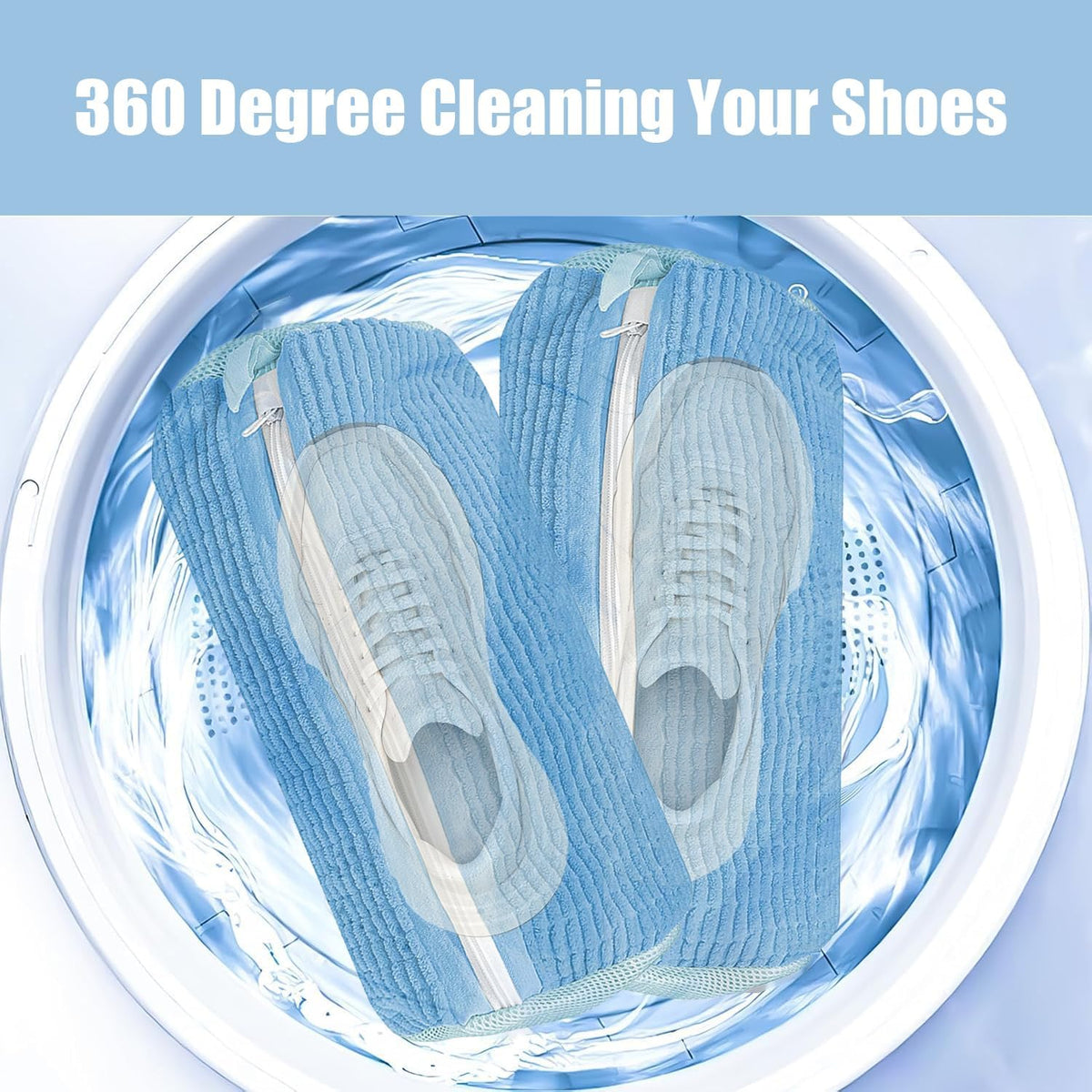 2 Pack Shoe Washing Machine Bag, Grey | Mesh Laundry Bags, For Travel, Reusable, All Shoe Sizes