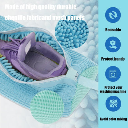 2 Pack Shoe Washing Machine Bag, Grey | Mesh Laundry Bags, For Travel, Reusable, All Shoe Sizes