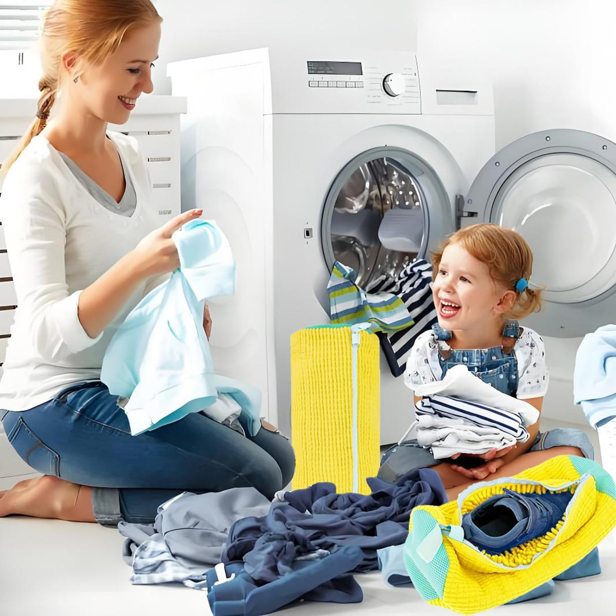 2 Pack Shoe Washing Machine Bag, Grey | Mesh Laundry Bags, For Travel, Reusable, All Shoe Sizes