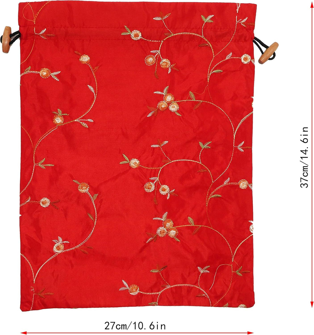4pcs Embroidered Silk Flower Design Jacquard Travel Bag, Lingerie Bags Underwear Bags Laundry Bags Shoe Bags for Travel Storage for Men Women Washable Cloth Shoe Bags