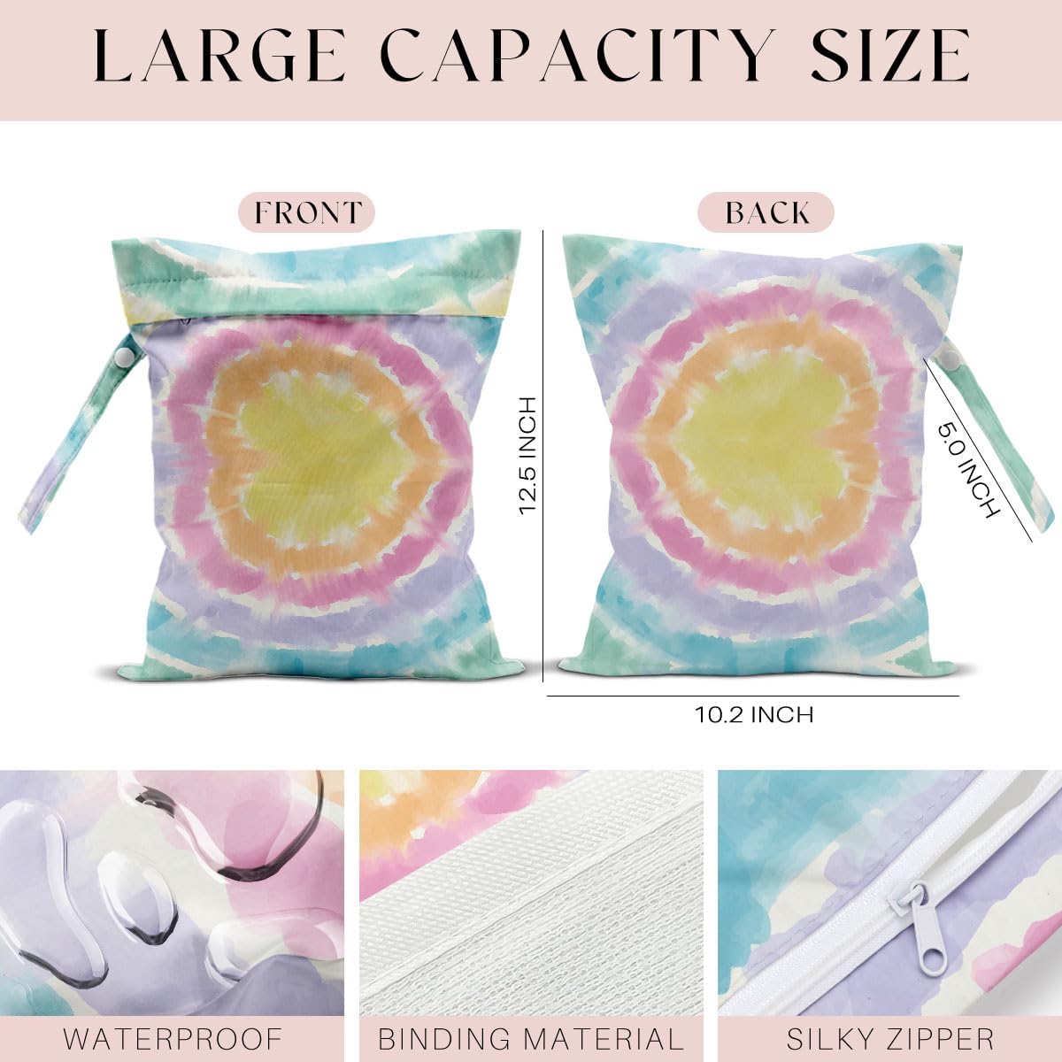 Rainbow Heart Wet Bag, Wet Dry Bag, Travel Vacation Beach Pool Swimsuit Weekend Bags Trip Gifts Makeup Bags Bachelorette Party Bestie Gifts for Women Sister Friends