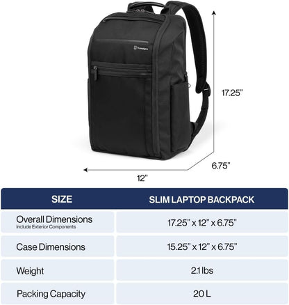 Crew Executive Choice 3 Slim Backpack fits up to 15.6" Laptops and Tablets, Men and Women, Water-Resistant, Patriot Blue