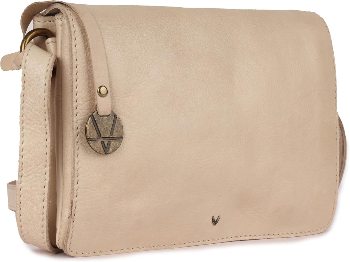 Genuine Italian Leather Small Crossbody Sling Bag – Trendy Casual Office Bag with Adjustable Strap