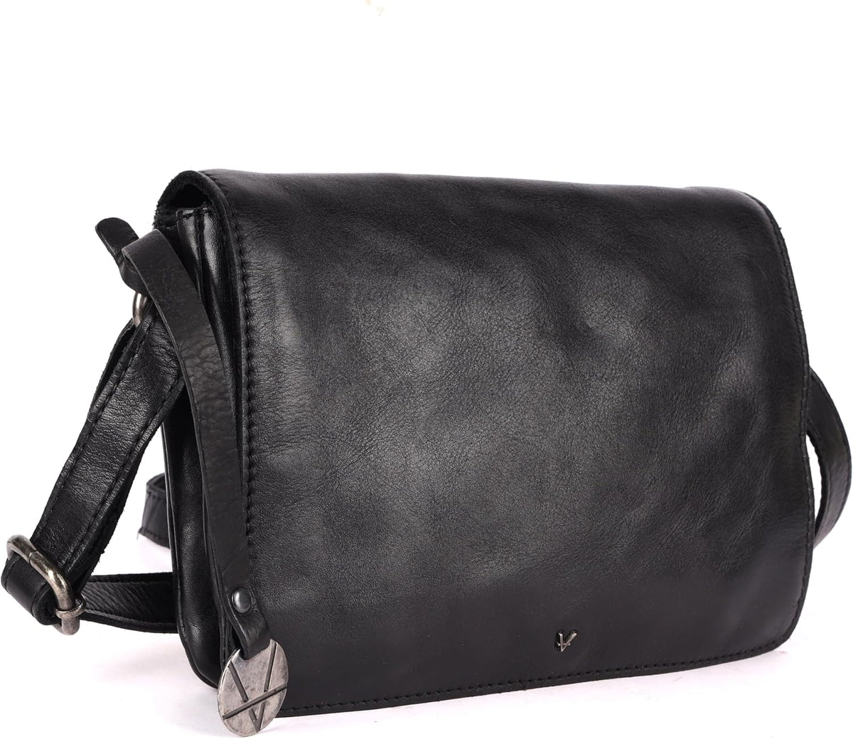 Genuine Italian Leather Small Crossbody Sling Bag – Trendy Casual Office Bag with Adjustable Strap