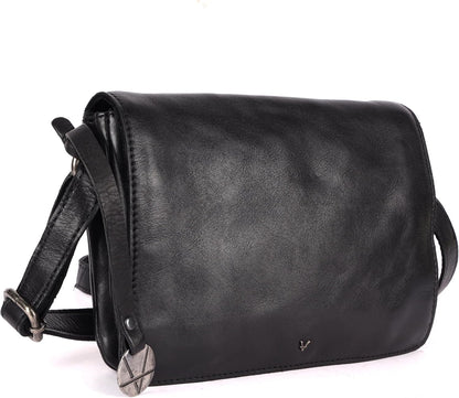 Genuine Italian Leather Small Crossbody Sling Bag – Trendy Casual Office Bag with Adjustable Strap