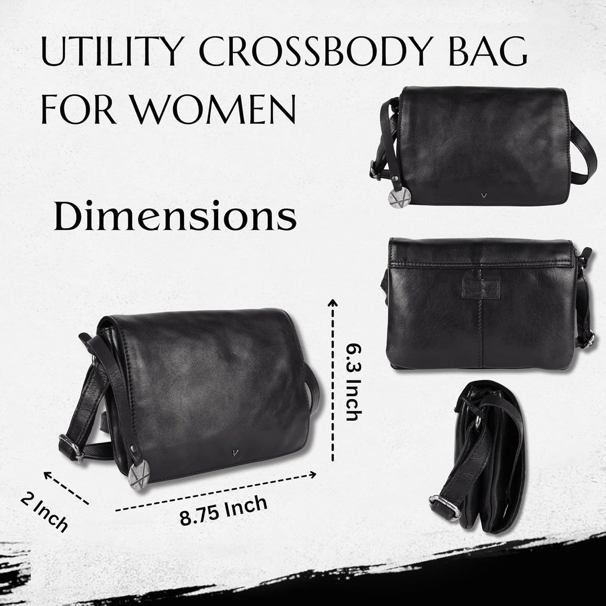 Genuine Italian Leather Small Crossbody Sling Bag – Trendy Casual Office Bag with Adjustable Strap