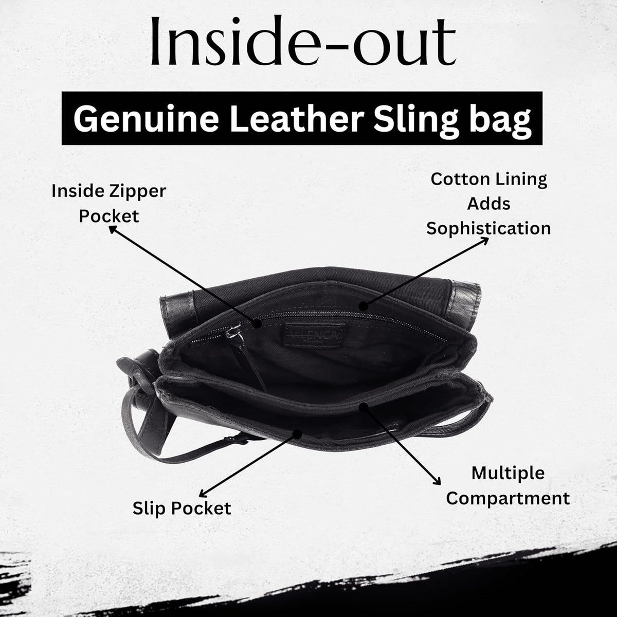 Genuine Italian Leather Small Crossbody Sling Bag – Trendy Casual Office Bag with Adjustable Strap