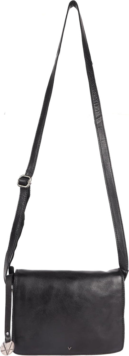 Genuine Italian Leather Small Crossbody Sling Bag – Trendy Casual Office Bag with Adjustable Strap