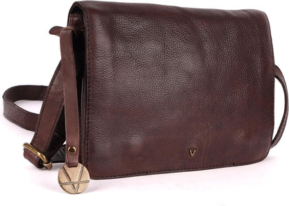 Genuine Italian Leather Small Crossbody Sling Bag – Trendy Casual Office Bag with Adjustable Strap