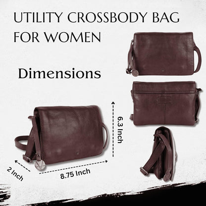 Genuine Italian Leather Small Crossbody Sling Bag – Trendy Casual Office Bag with Adjustable Strap