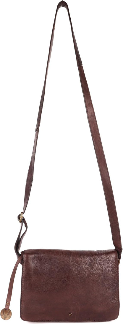 Genuine Italian Leather Small Crossbody Sling Bag – Trendy Casual Office Bag with Adjustable Strap
