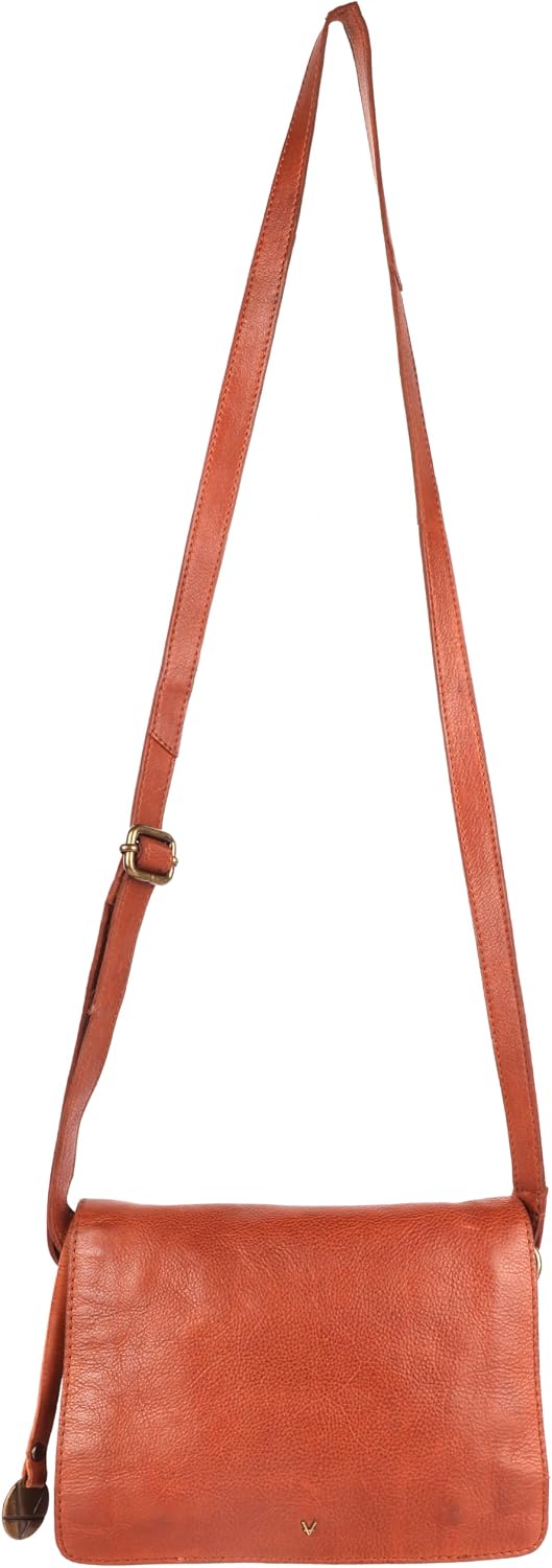 Genuine Italian Leather Small Crossbody Sling Bag – Trendy Casual Office Bag with Adjustable Strap