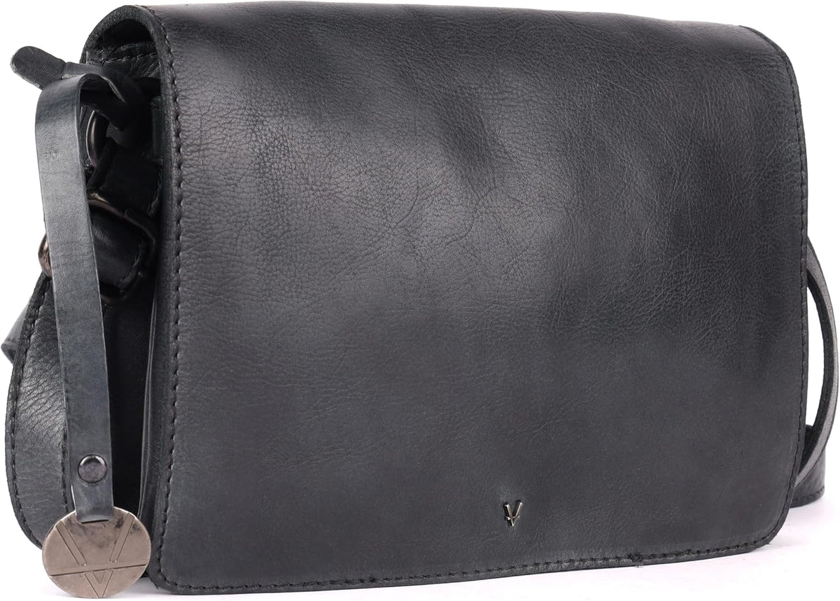 Genuine Italian Leather Small Crossbody Sling Bag – Trendy Casual Office Bag with Adjustable Strap