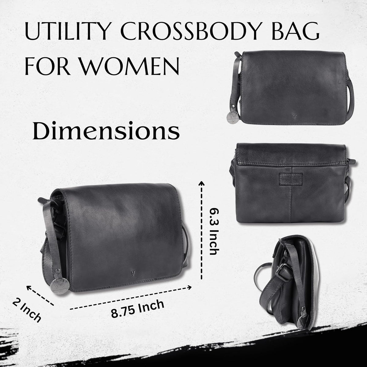 Genuine Italian Leather Small Crossbody Sling Bag – Trendy Casual Office Bag with Adjustable Strap