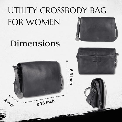 Genuine Italian Leather Small Crossbody Sling Bag – Trendy Casual Office Bag with Adjustable Strap
