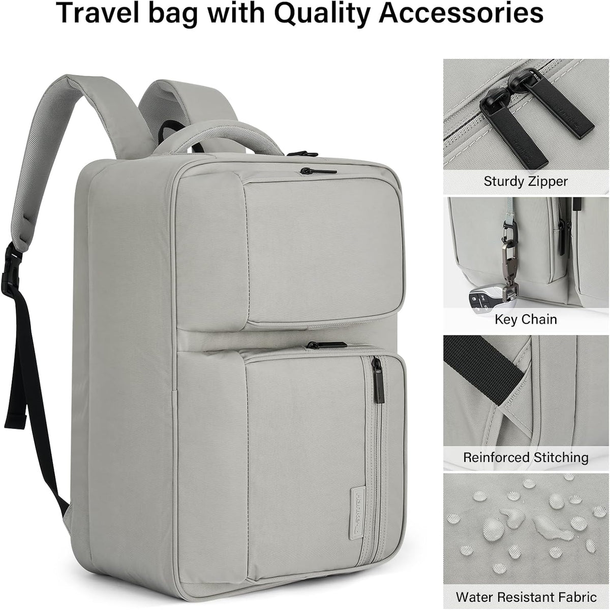 Convertible Laptop Bag, 3 In 1 Briefcase Backpack for 17.3 Inch Laptop, Computer Work Bag for Men Women, Water Resistant Business Messenger Shoulder Bag for Office Commute Travel, Grey