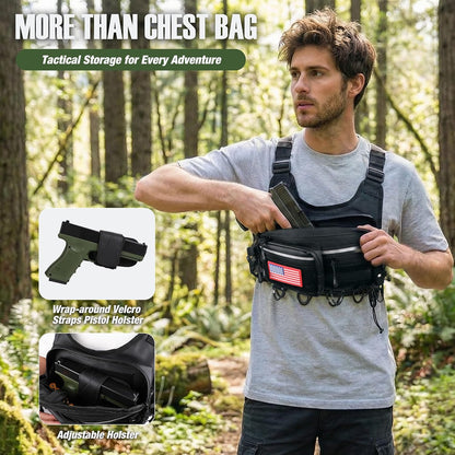 Chest Bag For Men and Women, Chest Rig Tactical Vest for Sport, Running Phone Holder, EDC Travel Chest Pack for Hiking, Running, Motorcycling,Workouts
