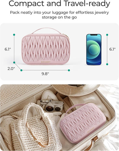 Travel Jewelry Case Jewelry Organizers and Storage Earings Holder Organizer for Women Necklace Holder Jewelry Rolls for Necklaces, Earrings, Bracelets-Beige