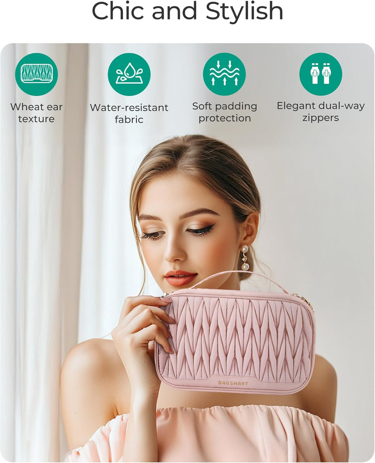 Travel Jewelry Case Jewelry Organizers and Storage Earings Holder Organizer for Women Necklace Holder Jewelry Rolls for Necklaces, Earrings, Bracelets-Beige