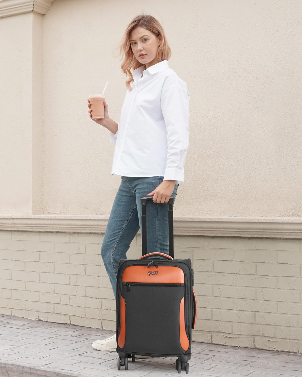 Underseat Carry On Luggage with 2 Wheels, Airline Approved Personal Item Suitcase with Multiple Compartments, Lightweight Softside Under Seat Carry-on Suitcases for Women Travel Business, Black