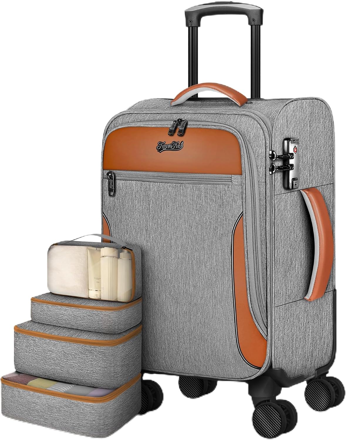 Underseat Carry On Luggage with 2 Wheels, Airline Approved Personal Item Suitcase with Multiple Compartments, Lightweight Softside Under Seat Carry-on Suitcases for Women Travel Business, Black