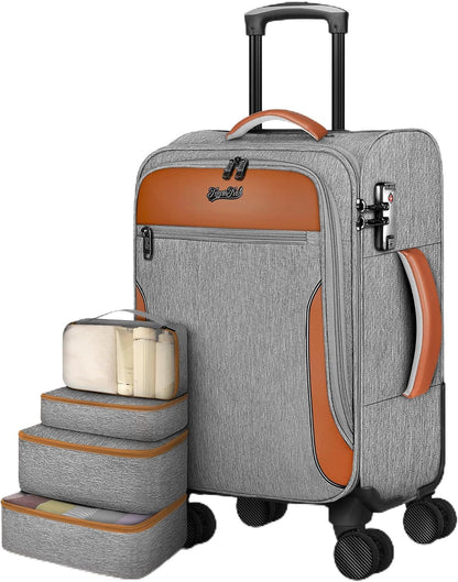 Underseat Carry On Luggage with 2 Wheels, Airline Approved Personal Item Suitcase with Multiple Compartments, Lightweight Softside Under Seat Carry-on Suitcases for Women Travel Business, Black