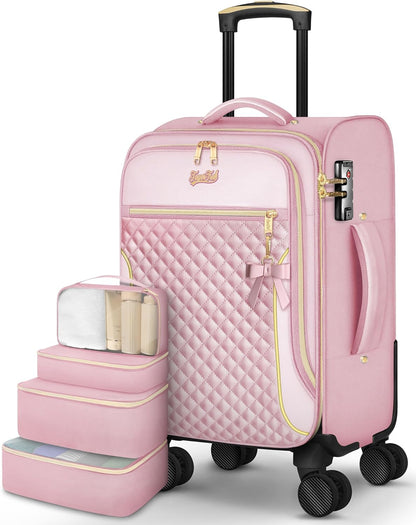 Underseat Carry On Luggage with 2 Wheels, Airline Approved Personal Item Suitcase with Multiple Compartments, Lightweight Softside Under Seat Carry-on Suitcases for Women Travel Business, Black