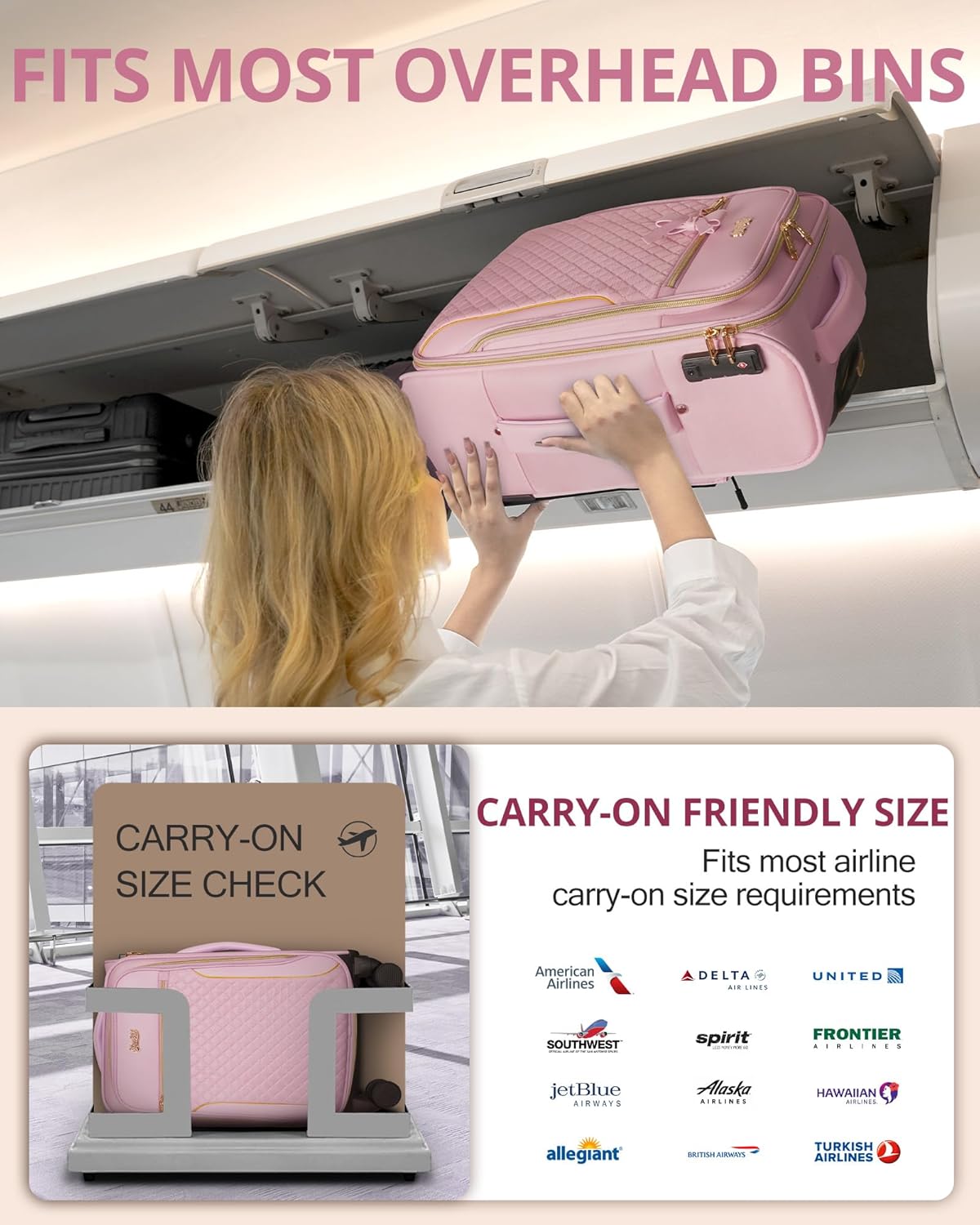 Underseat Carry On Luggage with 2 Wheels, Airline Approved Personal Item Suitcase with Multiple Compartments, Lightweight Softside Under Seat Carry-on Suitcases for Women Travel Business, Black