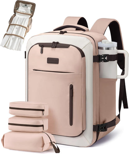 Travel Backpack for Women Men with Garment Bag, 40L Carry on Backpack as TSA Personal Item Flight Approved, Luggage Daypack Fits 17.3" Laptop, Overnight Business Weekender Travel Essential